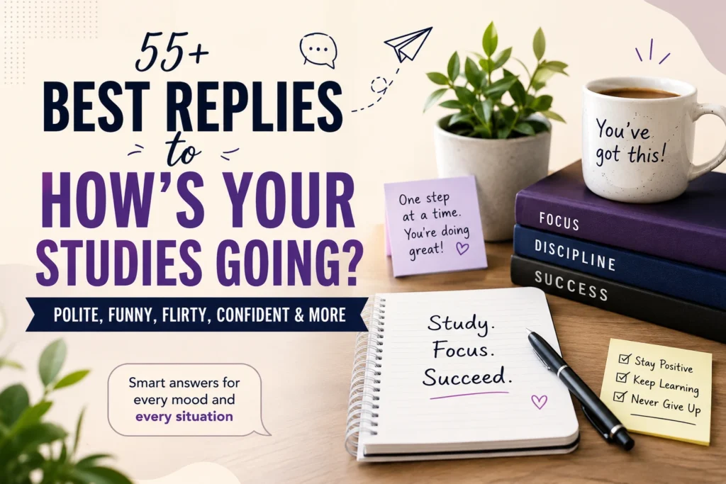 best replies to how s your studies going