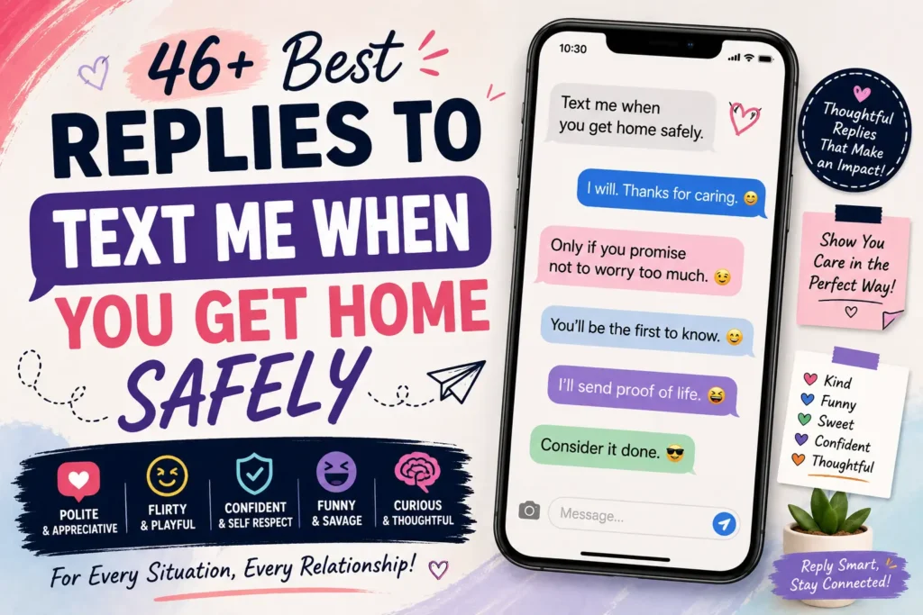 best replies to text me when you get home safely