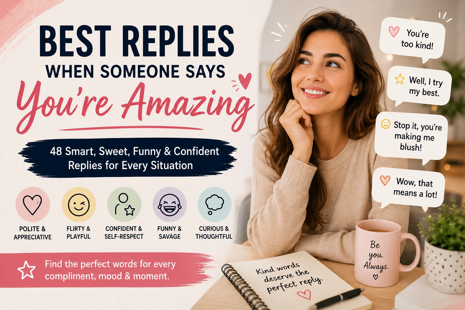 best replies when someone says youre amazing
