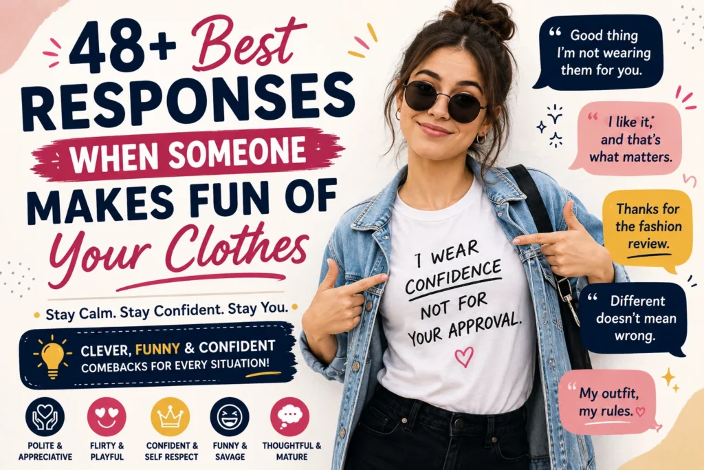 best responses when someone makes fun of your clothes