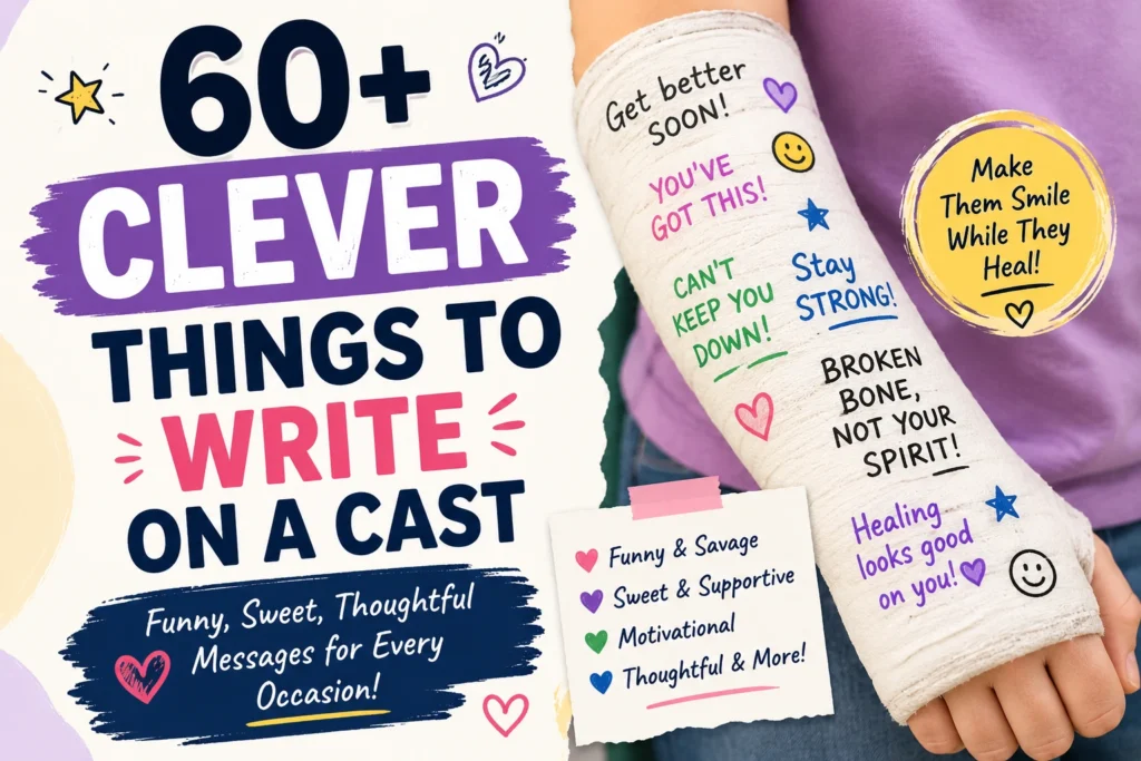 clever things to write on a cast