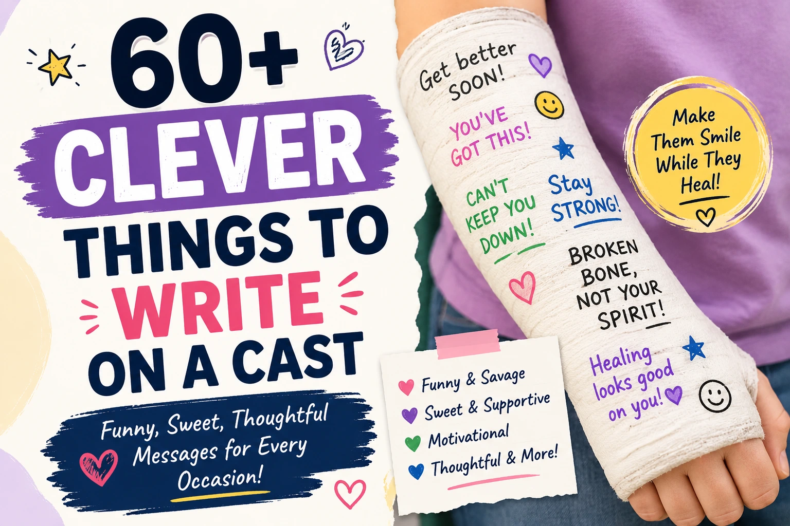 clever things to write on a cast