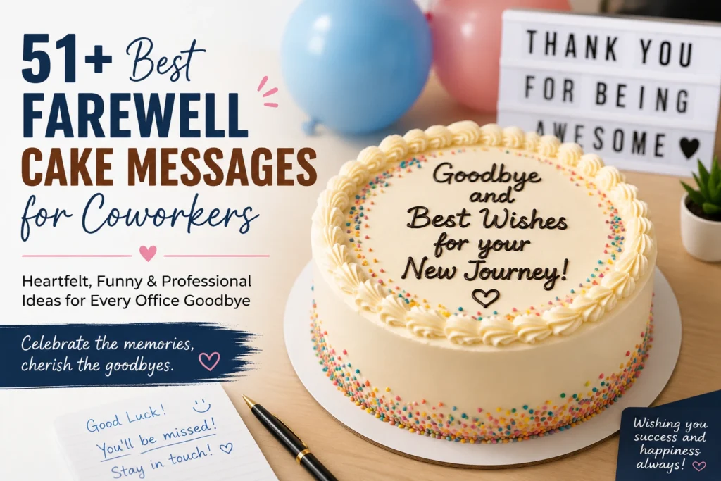farewell cake messages for coworkers