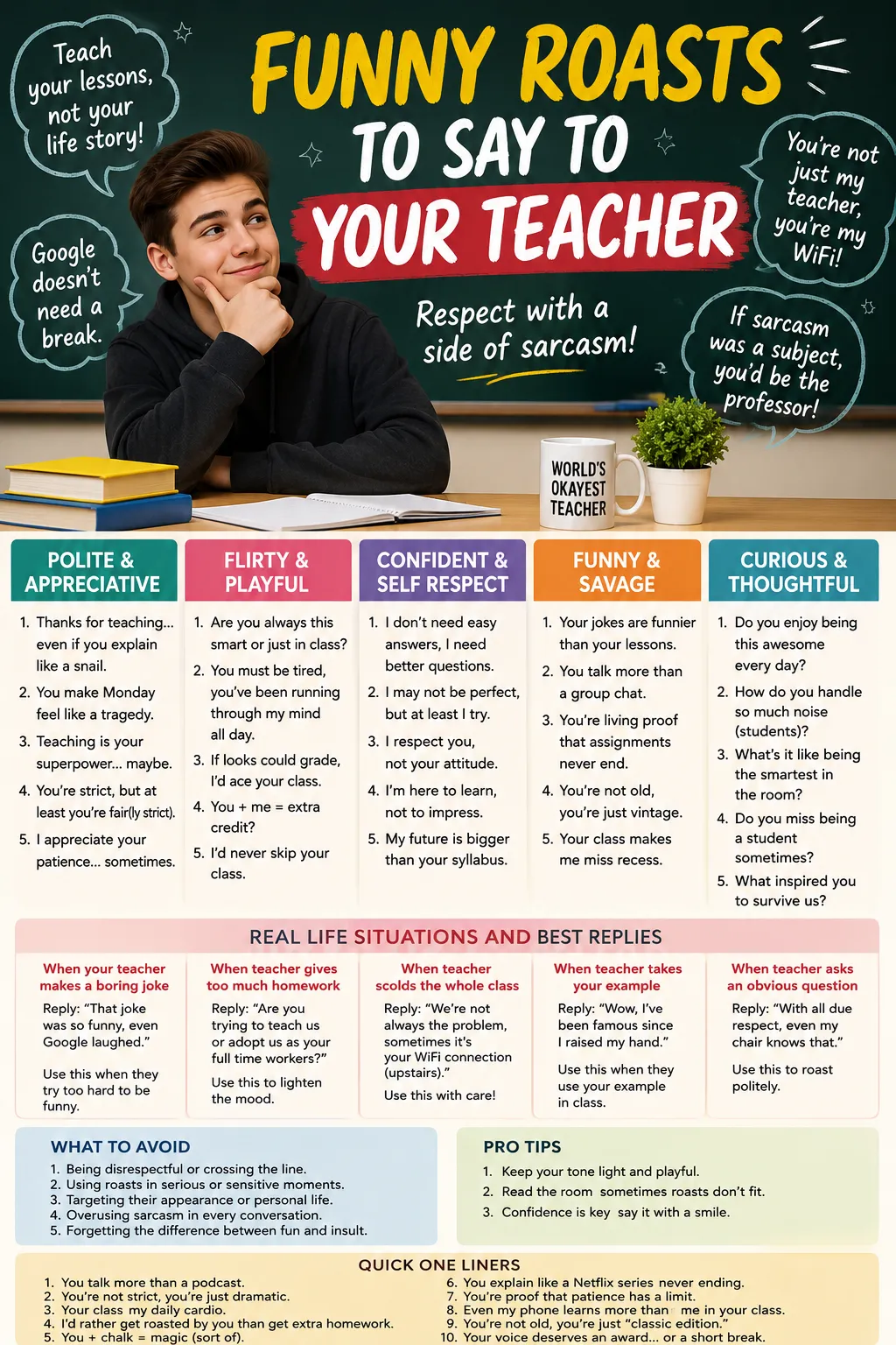 funny roasts to say to your teacher