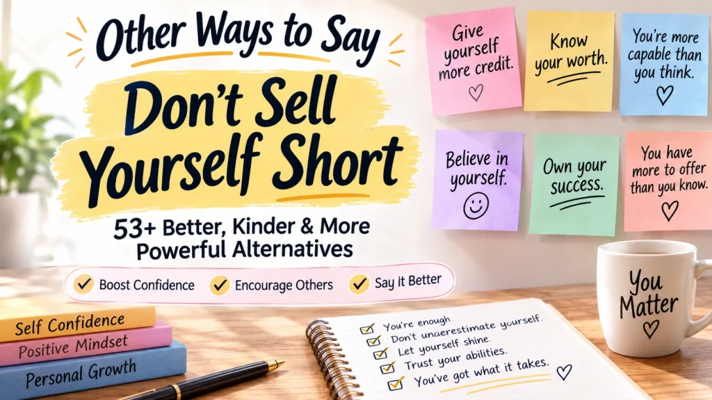 other ways to say don t sell yourself short