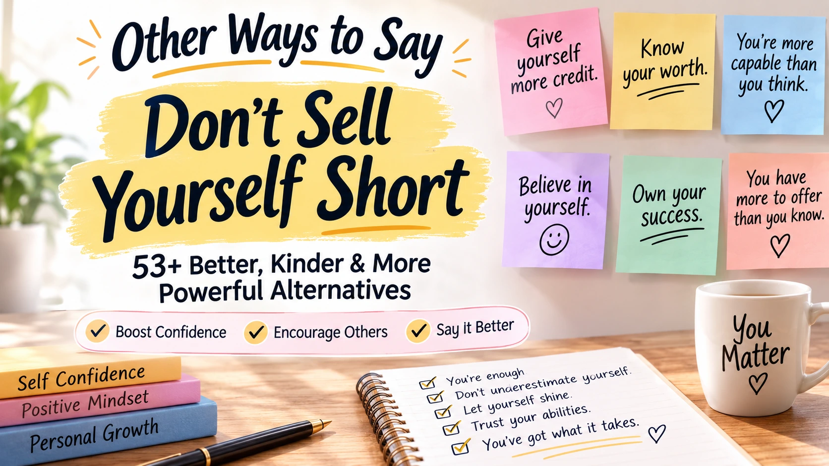 other ways to say don t sell yourself short