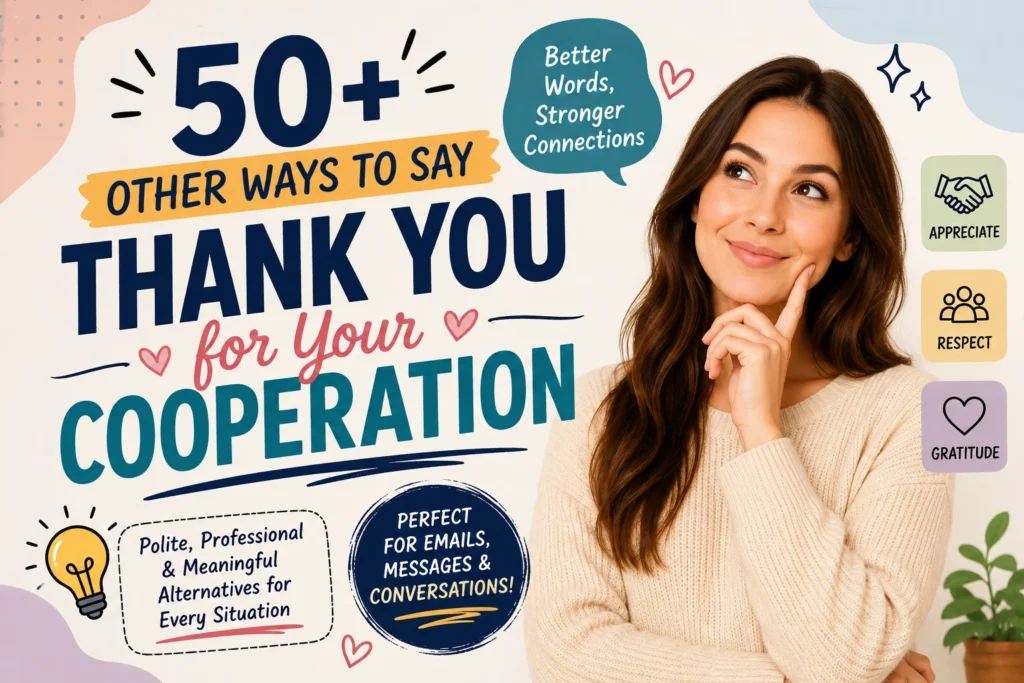 other ways to say thank you for your cooperation
