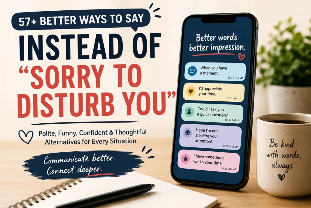 other words to say instead of sorry to disturb you