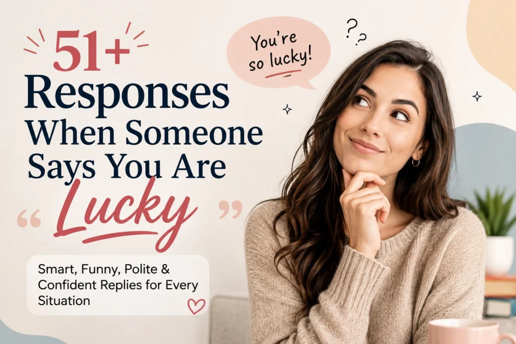 responses when someone says you are lucky