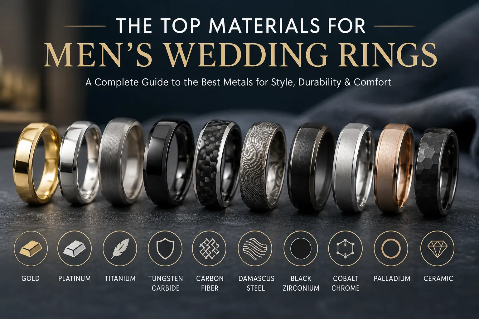 the top materials for mens wedding rings